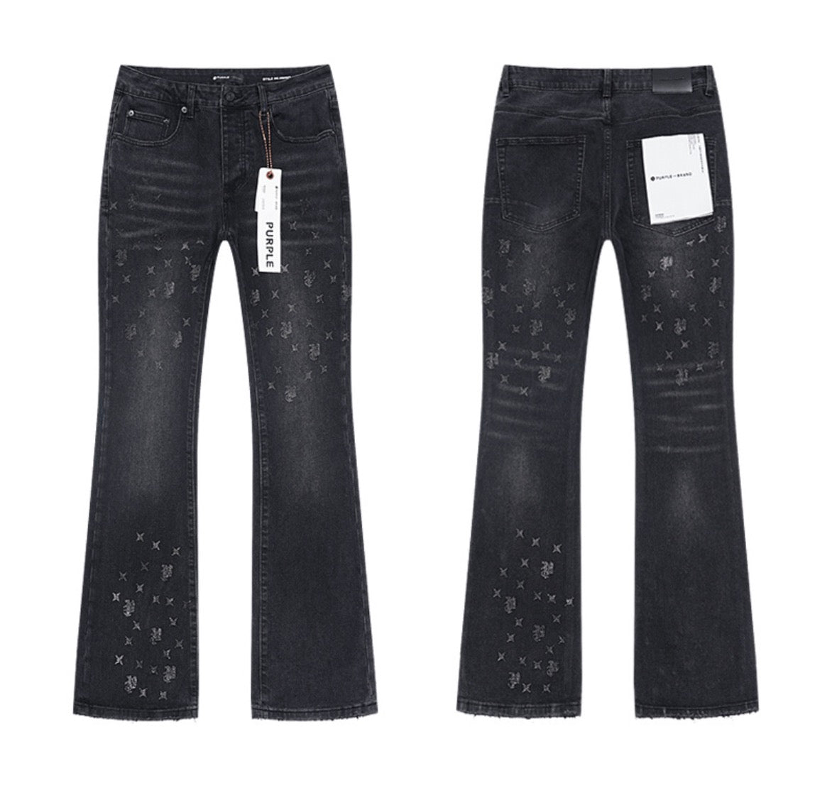 PURPLE Brand Monogram Flare Denim