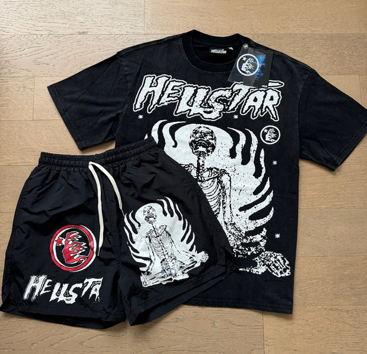 Hellstar Skeleton Eclipse Shorts Set