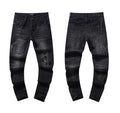 AMIRI Black Crystal Distressed Skinny Jeans