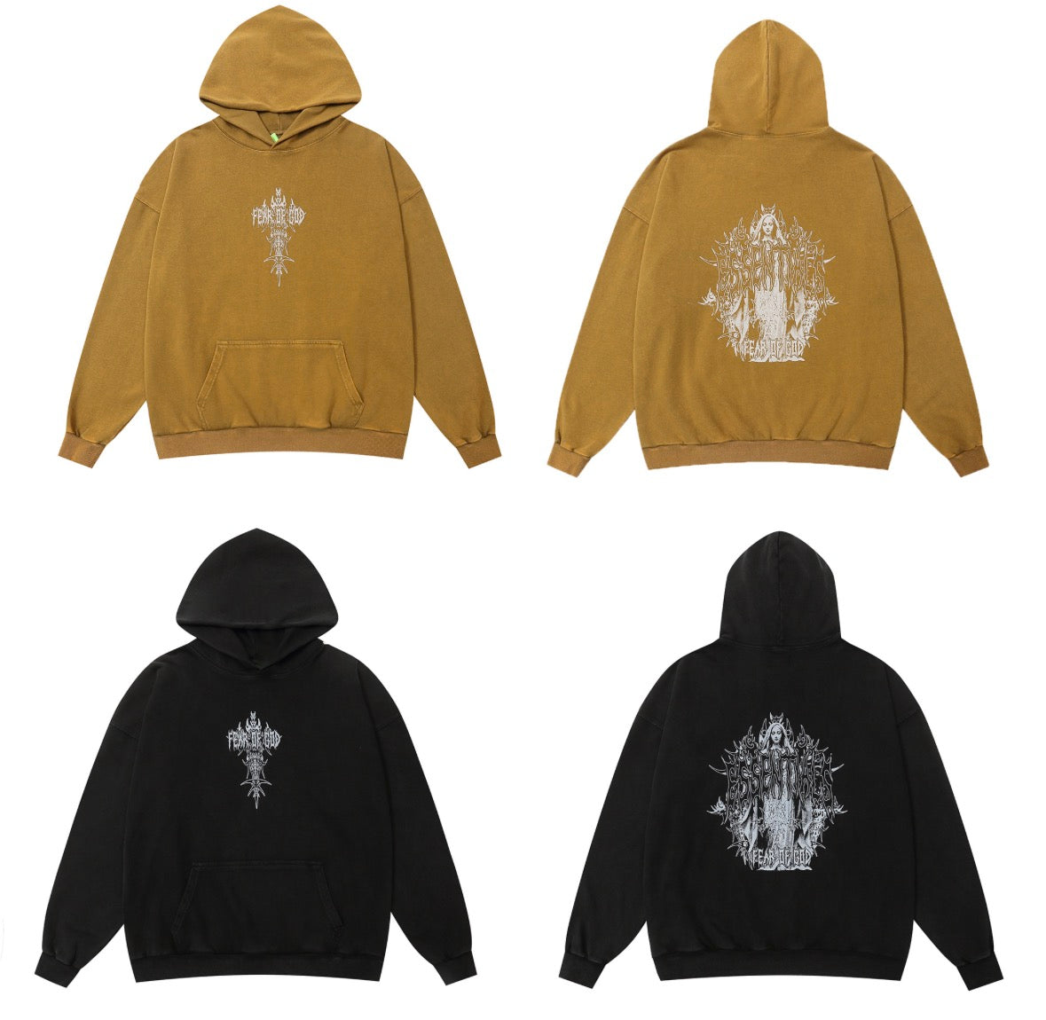 Fear of God Essentials “Divine Figure” Graphic Hoodie (Front & Back Print, Oversized Fit)