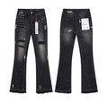 PURPLE Brand Distressed Paint Flare Denim