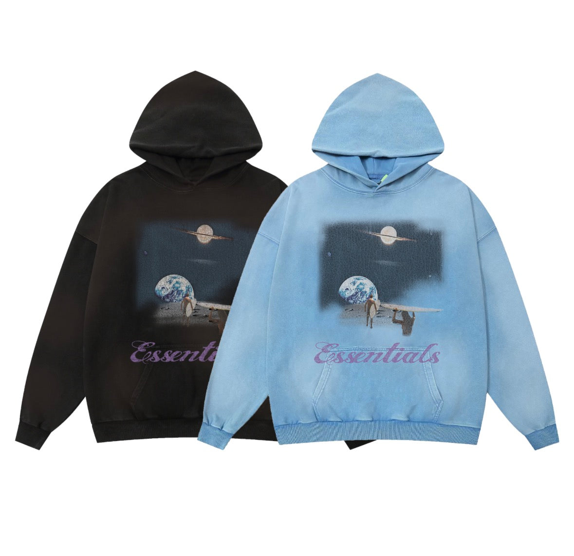 Fear of God Essentials “Cosmic Horizon” Graphic Hoodie (Oversized Fit)