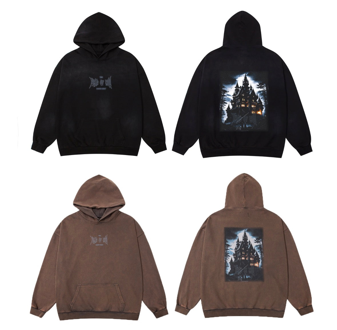 Fear of God “Dark Manor” Graphic Hoodie (Front & Back Print, Oversized Fit)